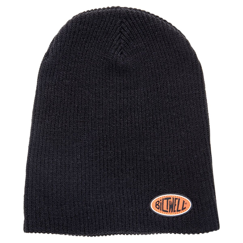 Biltwell Oval Beanie Black Embroidered Logo One Size Casual Acrylic