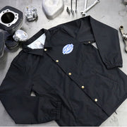 S&S Cycle S&S® Button Down Windbreaker Jacket Black Long-Sleeve Casual Textile #510-0550