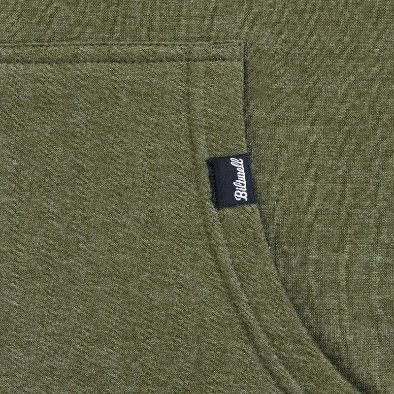 Biltwell Stencil Zip Hoodie Green Zip-Front Casual Cotton Fleece Each