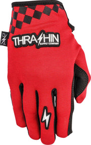 Thrashin Supply Co. Go Fast Stealth Gloves Red Short Cuff Textile Pair #SV1-18-08
