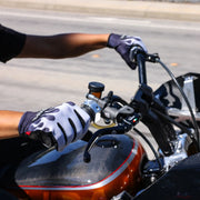 Thrashin Supply Co. Stealth Leather Palm Flame Gloves Grey Short Cuff Genuine Leather Textile Pair #SV1-22-08
