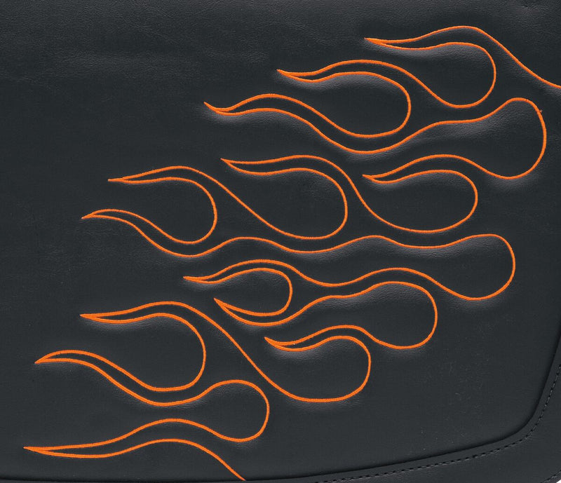 Saddlemen Highwayman Tattoo Saddlebags w/Orange Flames