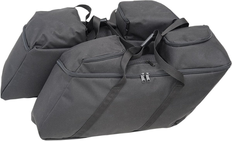 Drag Specialties Black Collapsible Soft Luggage for HD Hard Saddlebags for 2014-2025 Harley-Davidson Touring Motorcycles #3501-0942