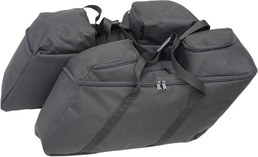 Drag Specialties Black Collapsible Soft Luggage for HD Hard Saddlebags for 2014-2025 Harley-Davidson Touring Motorcycles