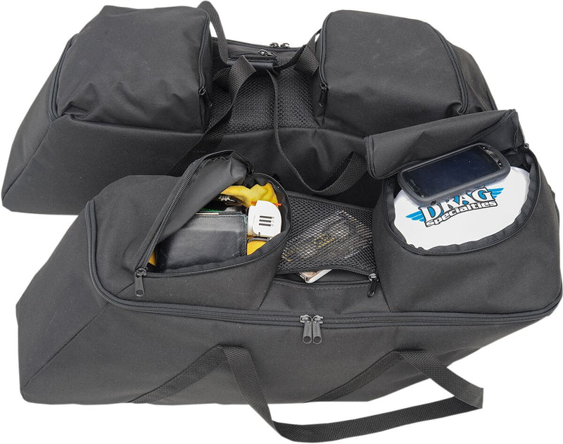 Drag Specialties Black Collapsible Soft Luggage for HD Hard Saddlebags for 2014-2025 Harley-Davidson Touring Motorcycles