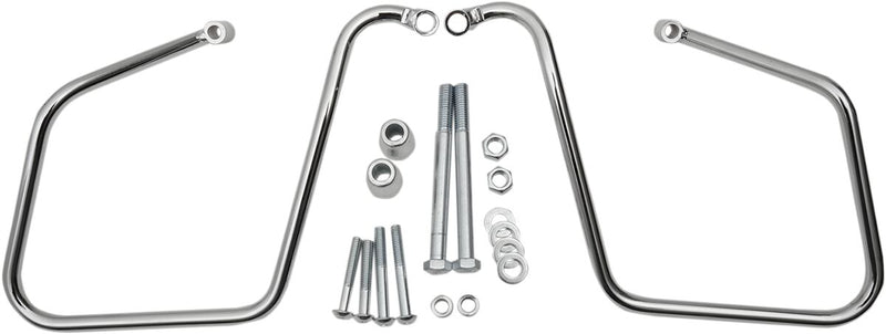 Drag Specialties Chrome Saddlebag Support Brackets for 2008-2017 Harley-Davidson Dyna Motorcycles