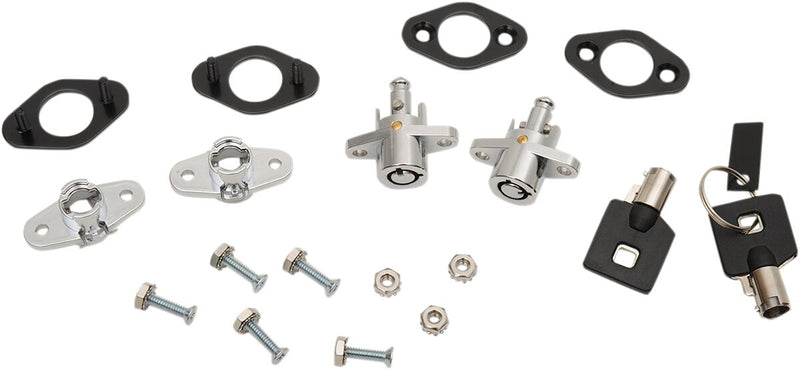 Drag Specialties Leather Saddlebag Lock Kit for 1986-2017 Harley-Davidson Heritage Softail Motorcycles #S77-0151