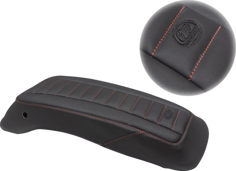 Mustang Saddlebag Lid Covers - Diamond-Stitched, Pair, Vinyl - Black / Red for Harley-Davidson Touring & Trike 2009-2025