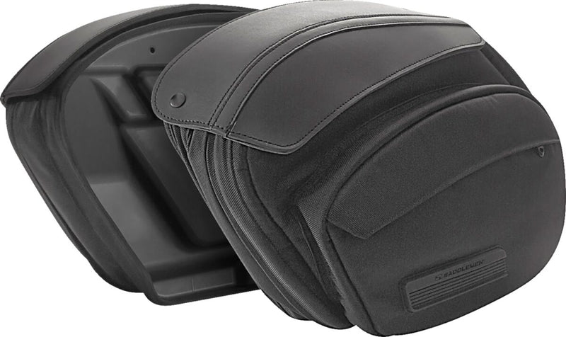 Saddlemen DXT Saddlebags - 1680D Nylon /  Leather, Pair - Black for Harley-Davidson Softail & FXR 2022-2024