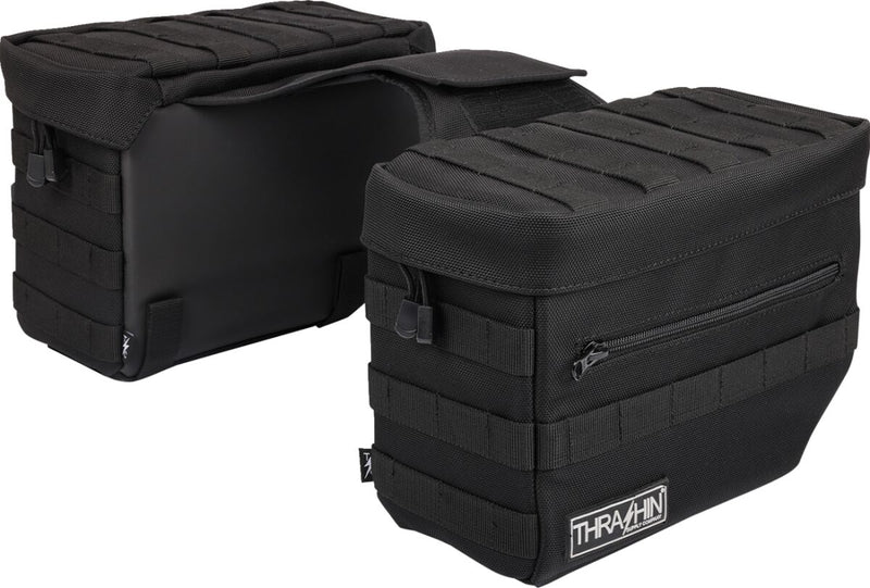 Thrashin Supply Co. Essential Throw-Over Saddlebags In Black