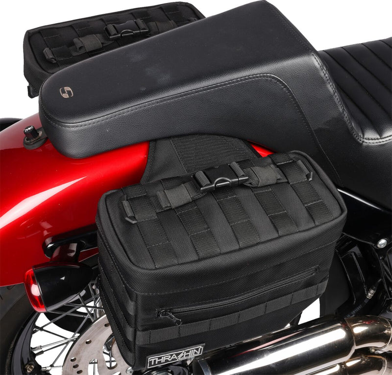 Thrashin Supply Co. Essential Throw-Over Saddlebags In Black