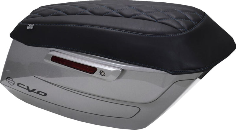 Mustang Deluxe Diamond Saddlebag Lid Covers for 2023-2026 Harley-Davidson Black Blue