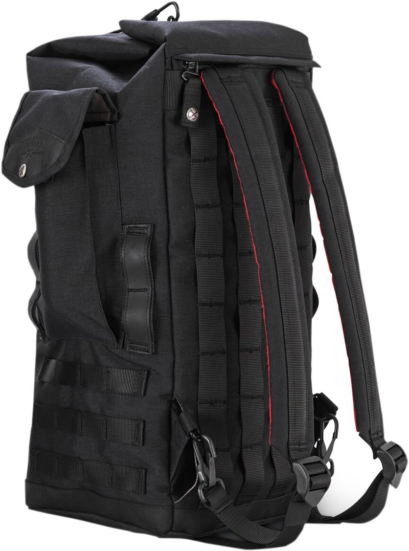 Burly Brand Voyager Sissy Bar Backpack - Each, Cordura /  Leather - Black