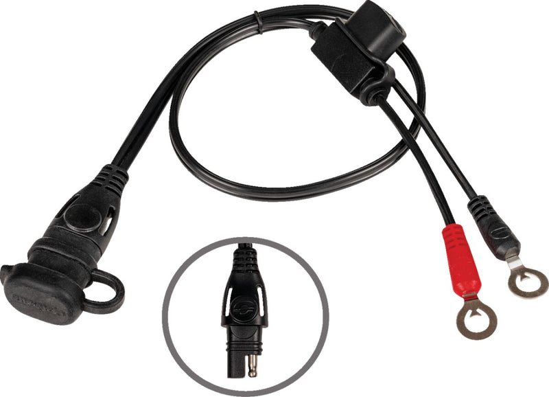 TecMate Optimate™ Battery Lead with Ring Terminal - 50 cm (20"), Each - Black