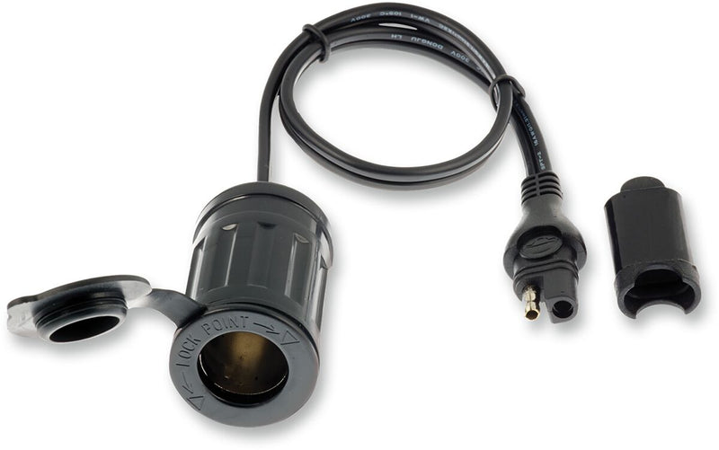 TecMate Optimate™ Socket Adapter - Each, 50 cm (20") - Black