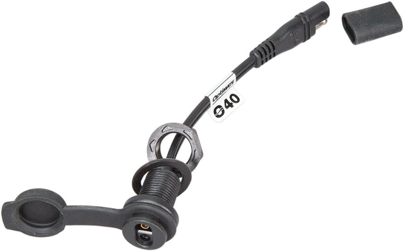 TecMate Optimate™ SAE Panel Mount Socket - 15 cm (6"), Each - Black