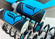 Legend Suspension REVO ARC Reservoir Decal Black Teal Blue Pair
