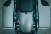 Legend Suspension REVO ARC Reservoir Decal Black Teal Blue Pair