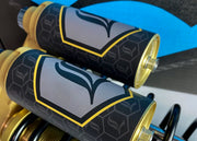 Legend Suspension REVO ARC Reservoir Decal Black Gold Pair