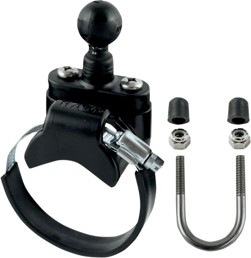RAM Mounts Mount Base with U-Bolt and UTV Strap Base Black Powder-Coated Camera Mounting Aluminium Kit #RAM-B-231-2
