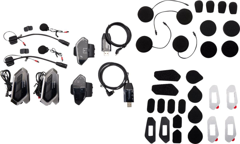 Sena 50R Low Profile Mesh Intercom™ Headsets Communication System Black Silver Dual Kit #50R-02D