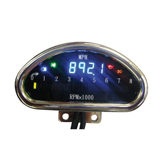 MCS Electronic CNC Aluminium Speedometer (Mph) Chrome – Universal