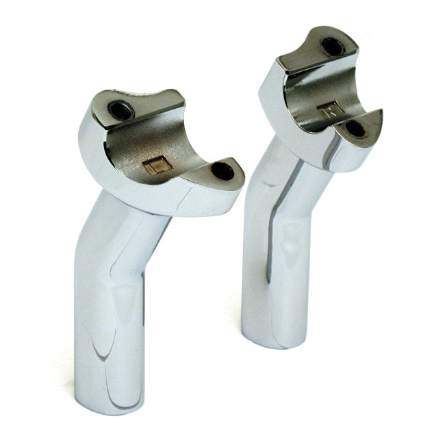 MCS OEM Style Pullback Risers, No Top Clamp. 4.5" Rise. Chrome – OEM 56122-77 – Most H-D; 1" Handlebar