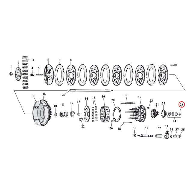 MCS Retaining Ring, Throwout Bearing – 2018–2026 M8 Softail; L1975–2017 B.T.…