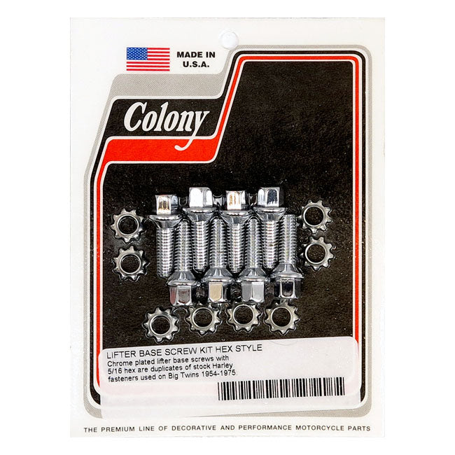 Colony Tappet Block Mount Kit. OEM Style, Chrome – L53-E76 Big Twin