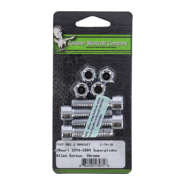 Gardner-Westcott Foot Peg & Bracket Mount Kit. Rear. Chrome – 1974–1984 FX