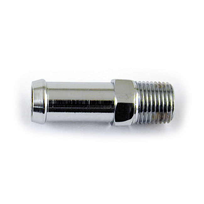 MCS Oil Line Fitting, Straight. Chrome – Primary Vent: 1966–1984 FL; 71-E84 FX…