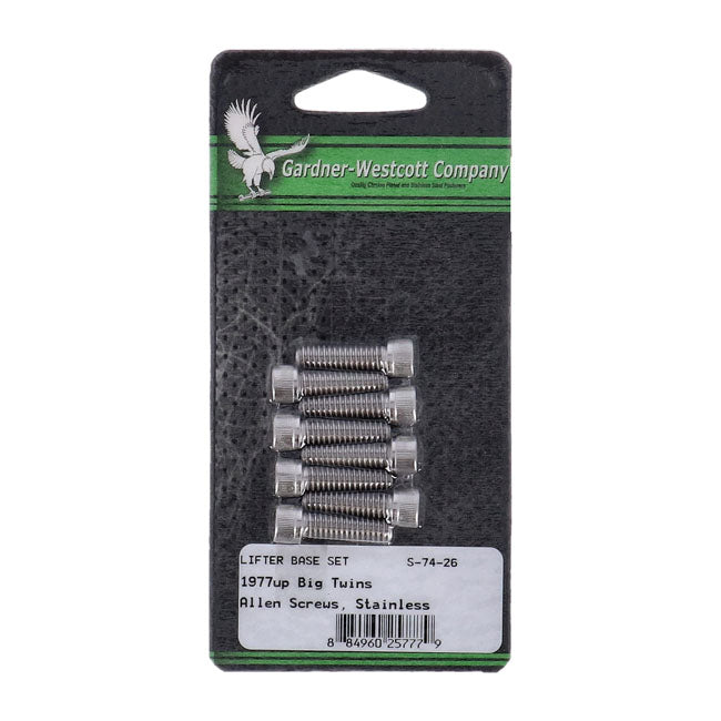 Gardner-Westcott Tappet Block Mount Kit. Allenhead, Stainless – L1976–1984 Shovelhead; 1984–1999 Evo Big…