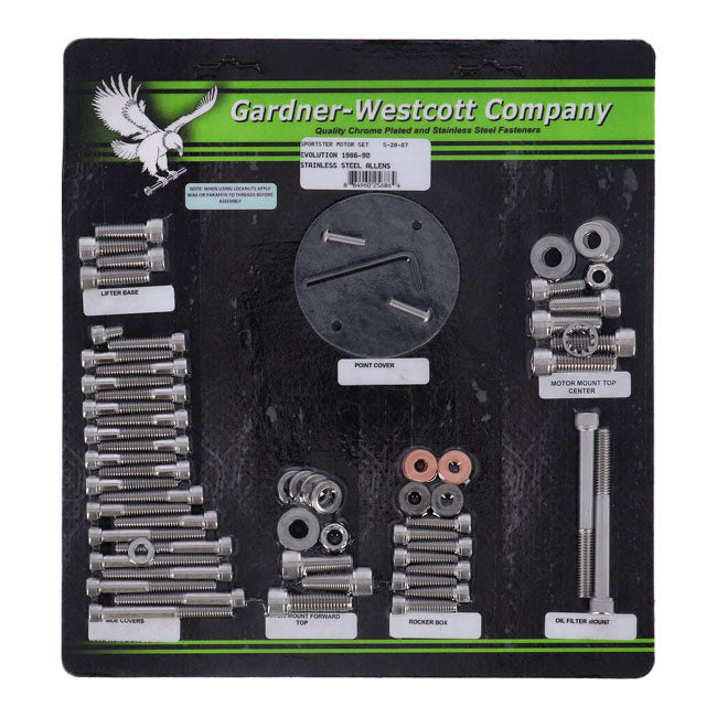 Gardner-Westcott Motor Screw Set, Ss Allen – 1986–1990 4-Speed XL Sportster