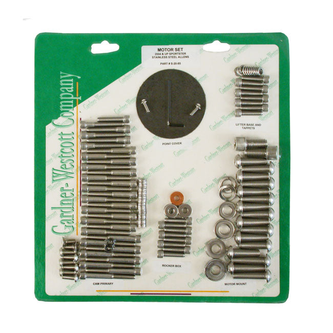 Gardner-Westcott Motor Screw Set, Ss Allen – 2004–2022 XL Sportster