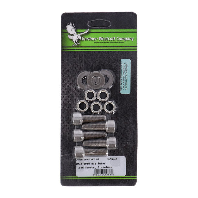 Gardner-Westcott Rear Sprocket Mount Kit, Allen Ss – 1973–1984 FL; 73-E85 FX; FXST (Stainless…
