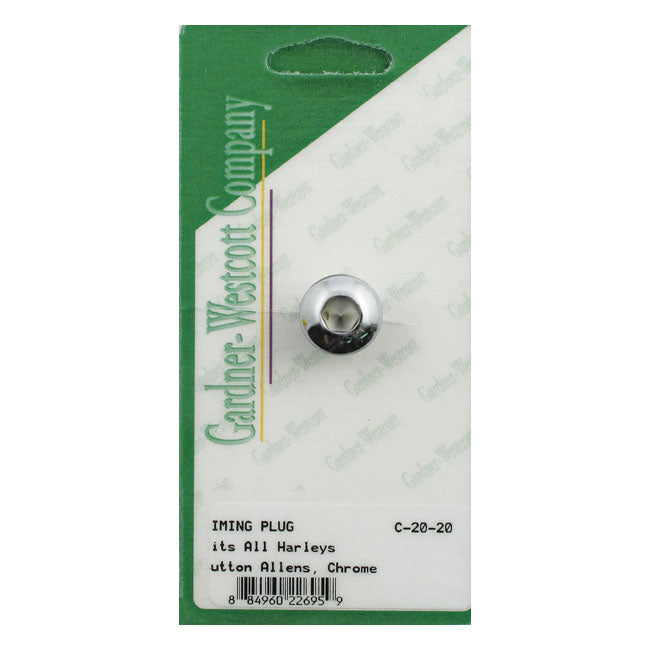 Gardner-Westcott Timing Plug. Buttonhead, Chrome – Timing Plug: 1938–1999 Big Twin…