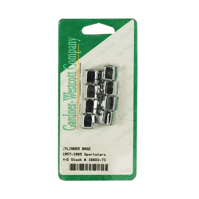 Gardner-Westcott Cyl. Base Nut Kit, Hex. Chrome – 1952–1985 K; XL Sportster & All…