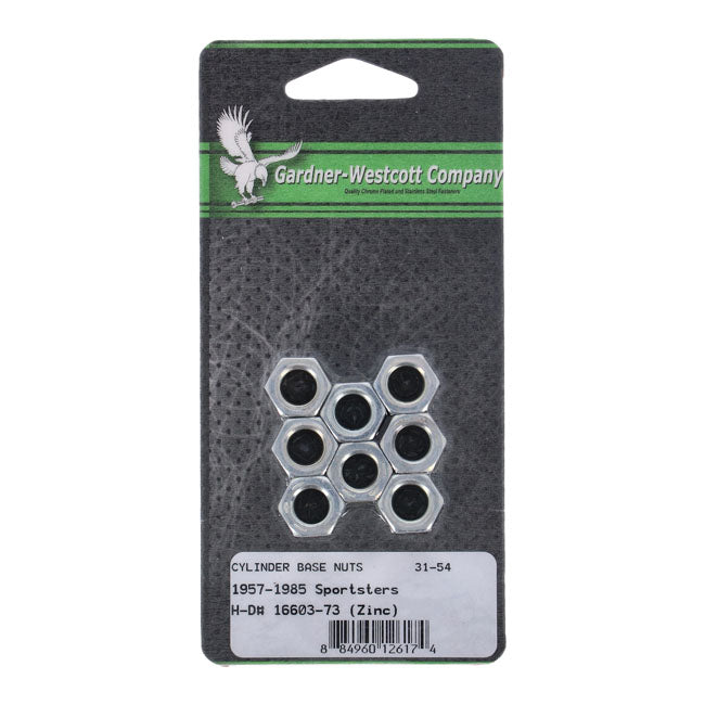 Gardner-Westcott Cyl. Base Nut Kit, Hex – 1957–1985 XL Sportster; 1929–1973 45" Sv