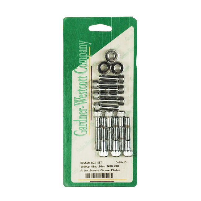Gardner-Westcott Rocker Box Top Bolt Kit. Allen, Chrome – 1999–2017 Twin Cam