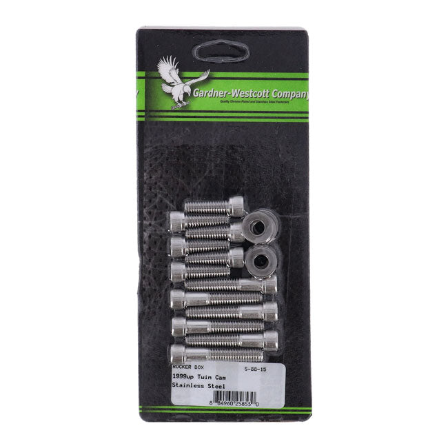 Gardner-Westcott Rocker Box Top Bolt Kit. Allen, Stainless – 1999–2017 Twin Cam