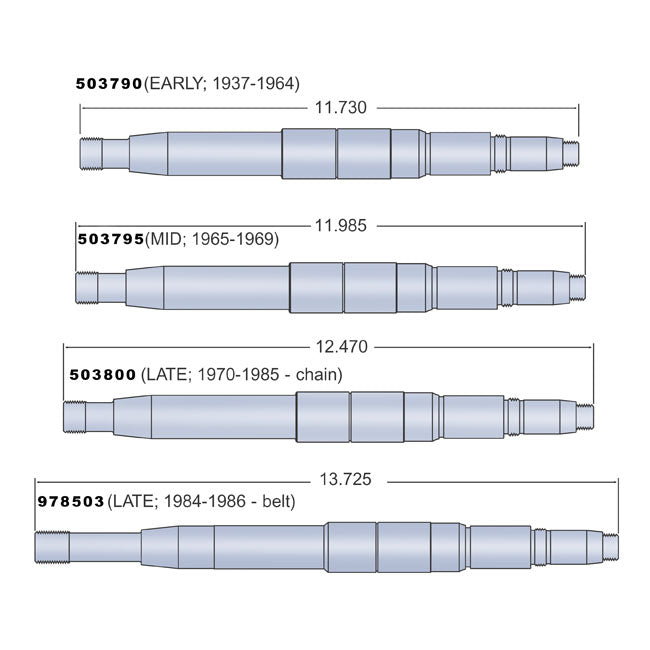 Andrews 4-Speed Transmission Mainshaft – 1937–1964 FL