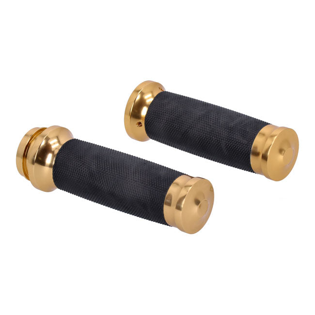 MCS Handlebar Grip Set, Caliber. Gold – 2008–2025 H-D with E-Throttle