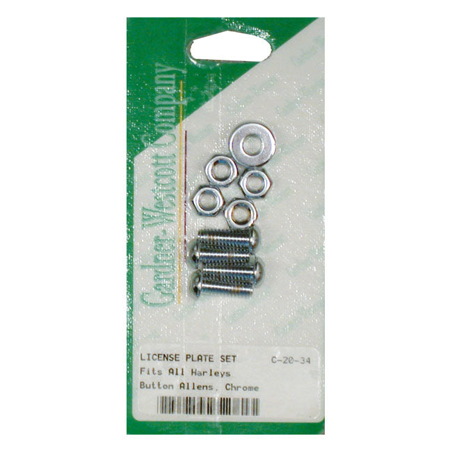 Gardner-Westcott Licence Plate to Bracket Mount Kit. Chrome. Hex – Universal