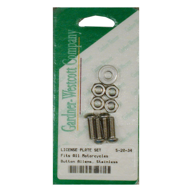 Gardner-Westcott License Plate to Bracket Mount Kit. Chrome. Hex – Universal
