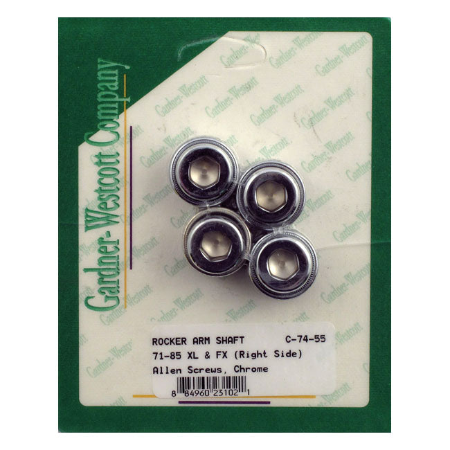 Gardner-Westcott Rocker Shaft End Plug Set. Allen Style. Chrome – 1971–1984 Shovelhead; 1971–1985 XL…
