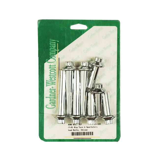 Gardner-Westcott Head Bolt Kit, 12-Point – L1985–1991 Big Twin; 1986–1991 XL…