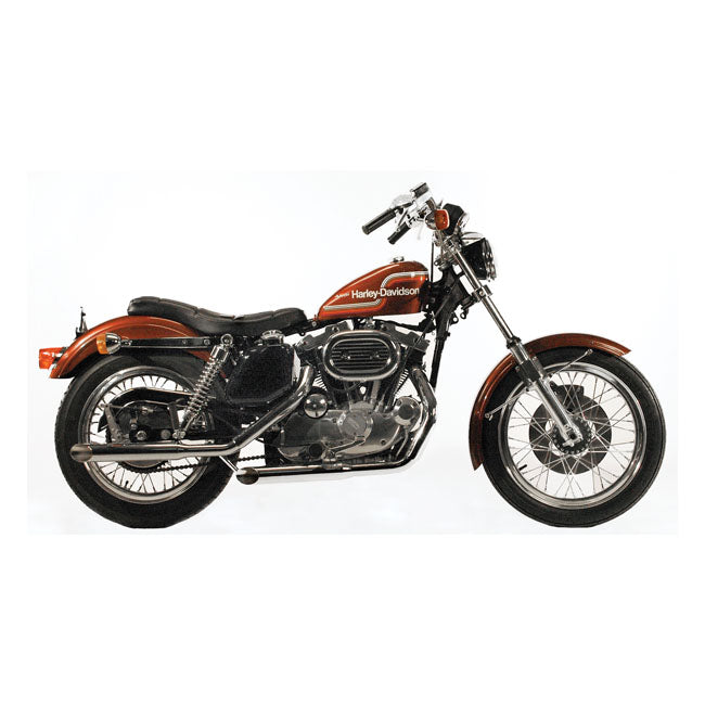 Paughco Slash Cut Exhaust (38"). Chrome – 1957–1985 XL Sportster