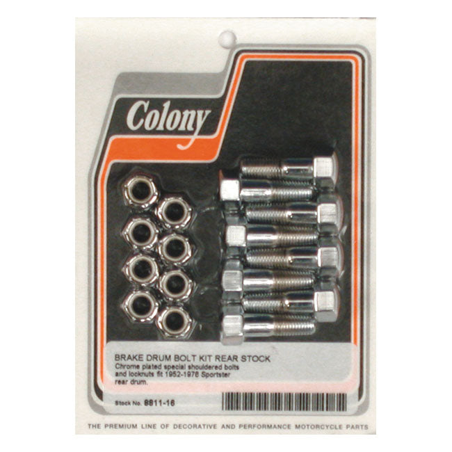 Colony Rear Brake Drum Mount Kit. Chrome – 1952–1978 K; KH; XL Sportster