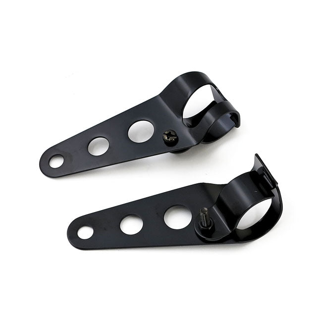MCS Frisco, Side Mount Headlamp Bracket Set. Black – 41 mm Fork Tubes