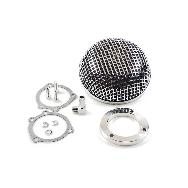 MCS Breather Style Air Cleaner Assembly, Round. Chrome – 1990–2017 Big Twin; 1988–2022 XL…